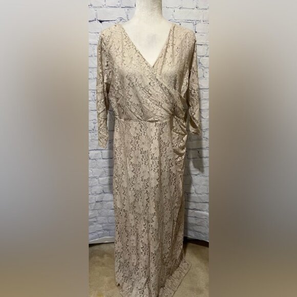 NWT Jessica, London Cream evening Lace Long Sleeve, dress Gown Size 14 - Picture 3 of 8
